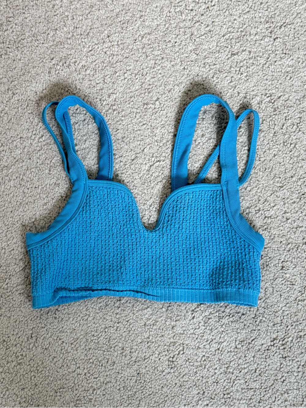 Urban Outfitters Out From Under Blue Textured Bikini Top